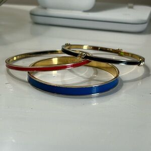 Red Blue Black Monet Bangle Bracelets